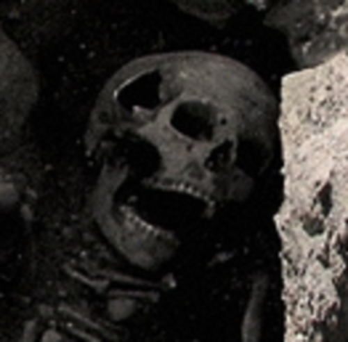 Detail from photo of supposed giant skeleton